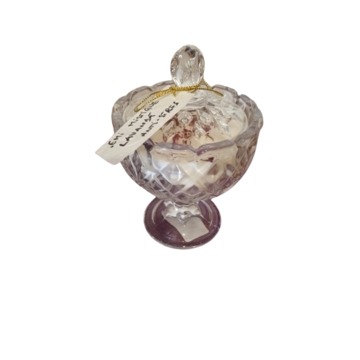 Természetes illatgyertya szójaviaszból levendula aromával, 180 g, fehér, 40 óra égési idő