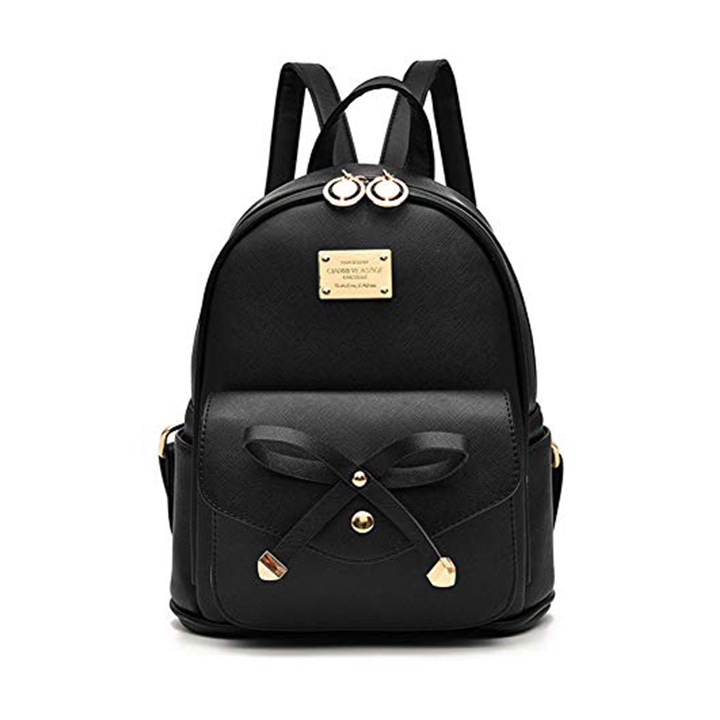 Rucsac dama, Dollcini, Piele, Negru