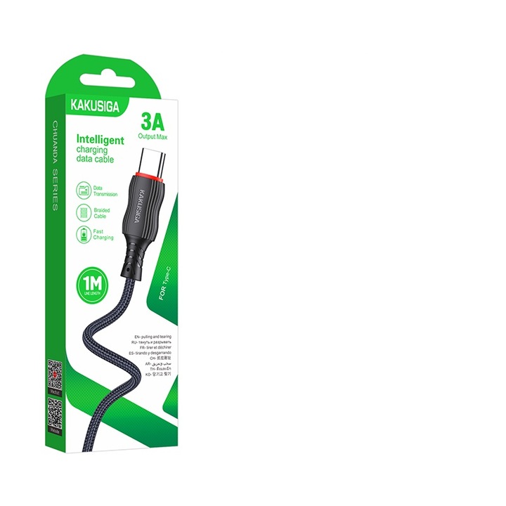 Adatkábel USB-A - USB-C 3A, 1M