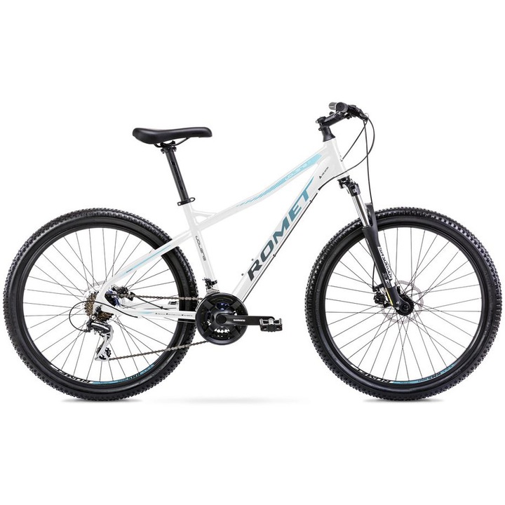 Bicicleta dama MTB Romet Rambler Jolene 7.1 27.5", marime M, alb/albastru