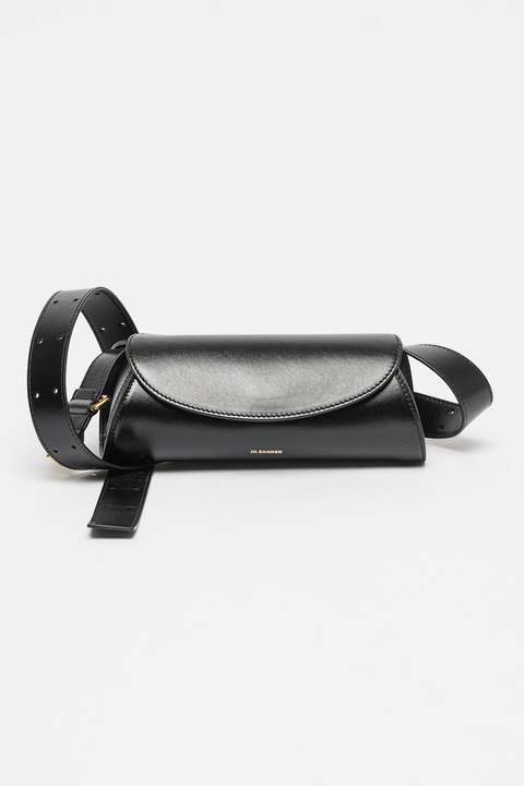 Jil Sander, Кожена чанта с лого, Черен