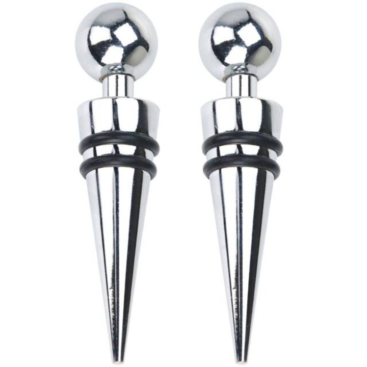 Borosüveg dugója, többször használható, fém, 2 db