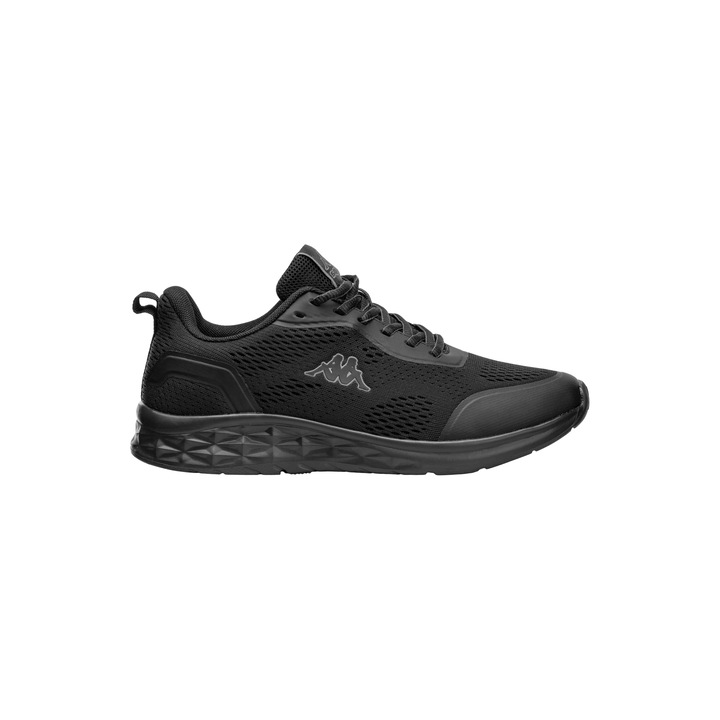 Pantofi sport low-cut usori si respirabili potriviti pentru alergare-antrenament si casual, Kappa, Logo Roockey, Negru
