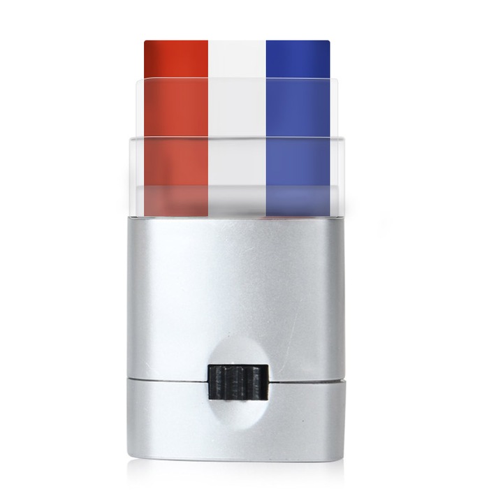 Vopsea de fata in 3 culori, drapel Franta, aplicator stick, lavabil, multicolor