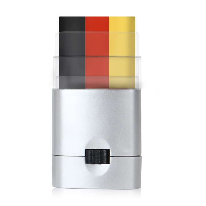 Vopsea de fata in 3 culori, drapel Germania, aplicator stick, lavabil, multicolor