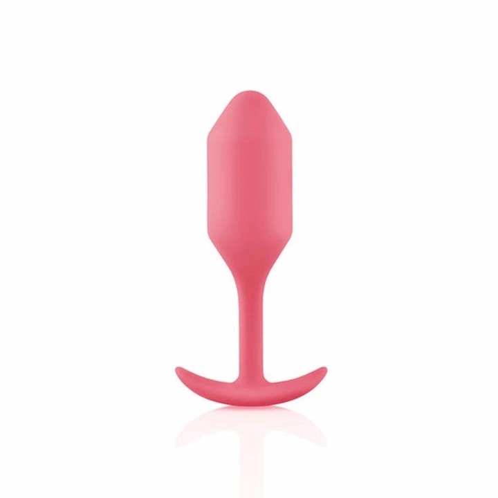 Anális dugó B-Vibe Snug Plug 2, szilikon, korall, 10,6x3,1 cm