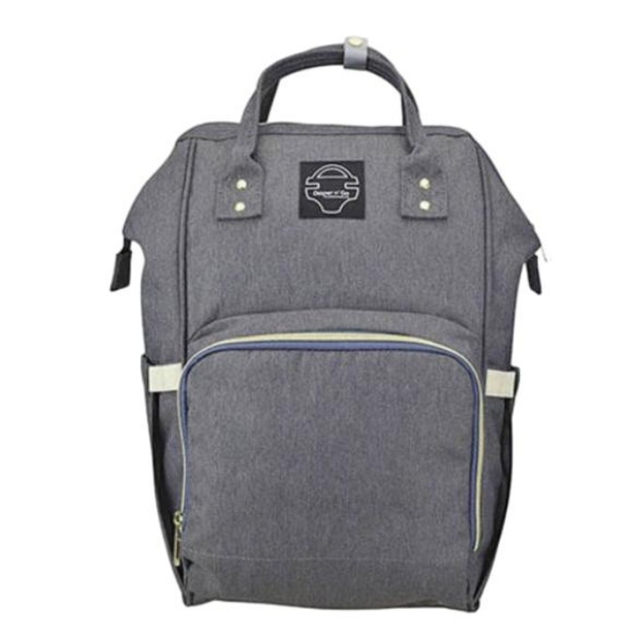 Geanta multifunctionala Diaper n' Go, 13 compartimente, impermeabila, gri, 31x44x21cm