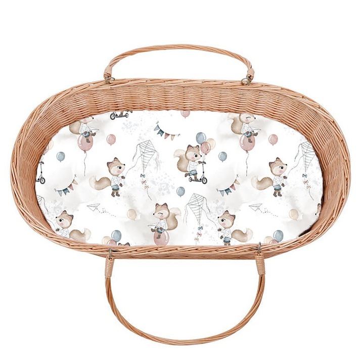 Cearceaf patut bebelusi, Muminky, Bumbac, 40x70cm, Multicolor