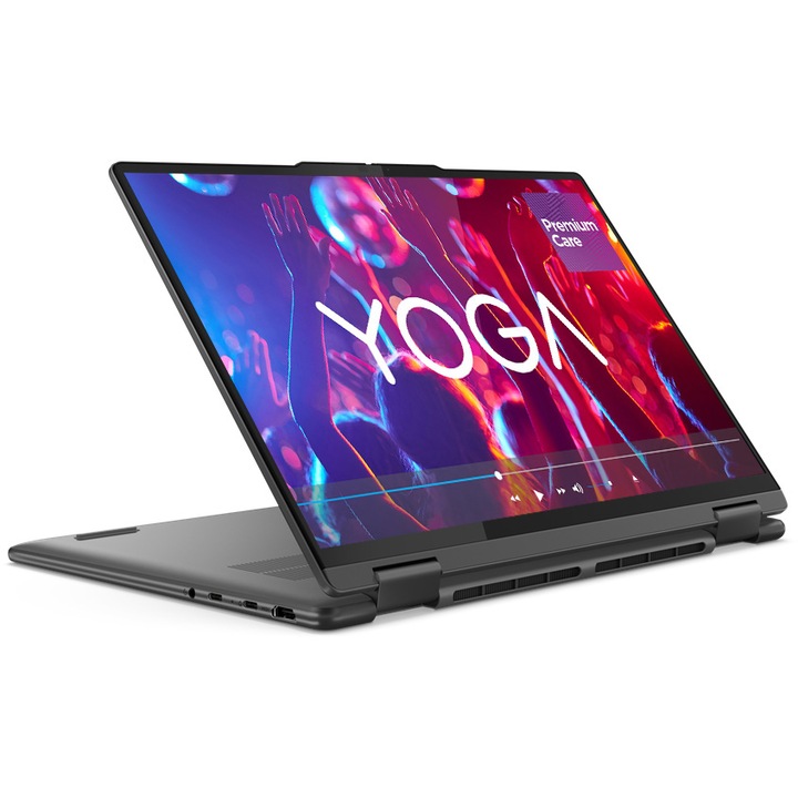 Laptop Lenovo Yoga 7 2-in-1 14AHP9 cu procesor AMD Ryzen™ 7 8840HS pana la 5.1GHz, 14", WUXGA, OLED, Touch, 16GB LPDDR5x, 1TB SSD, AMD Radeon™ 780M Graphics, Windows® 11 Home, Storm Grey