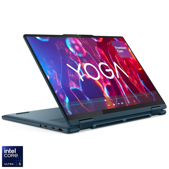 Laptop Lenovo Yoga 7 2-in-1 14IML9 cu procesor Intel® Core™ Ultra 5 125H pana la 4.5GHz, 14", 2.8K, OLED, 120Hz, Touch, 16GB LPDDR5x, 1TB SSD, Intel® Arc™ Graphics, Windows® 11 Home, Tidal Teal, 3y on-site Premium Care