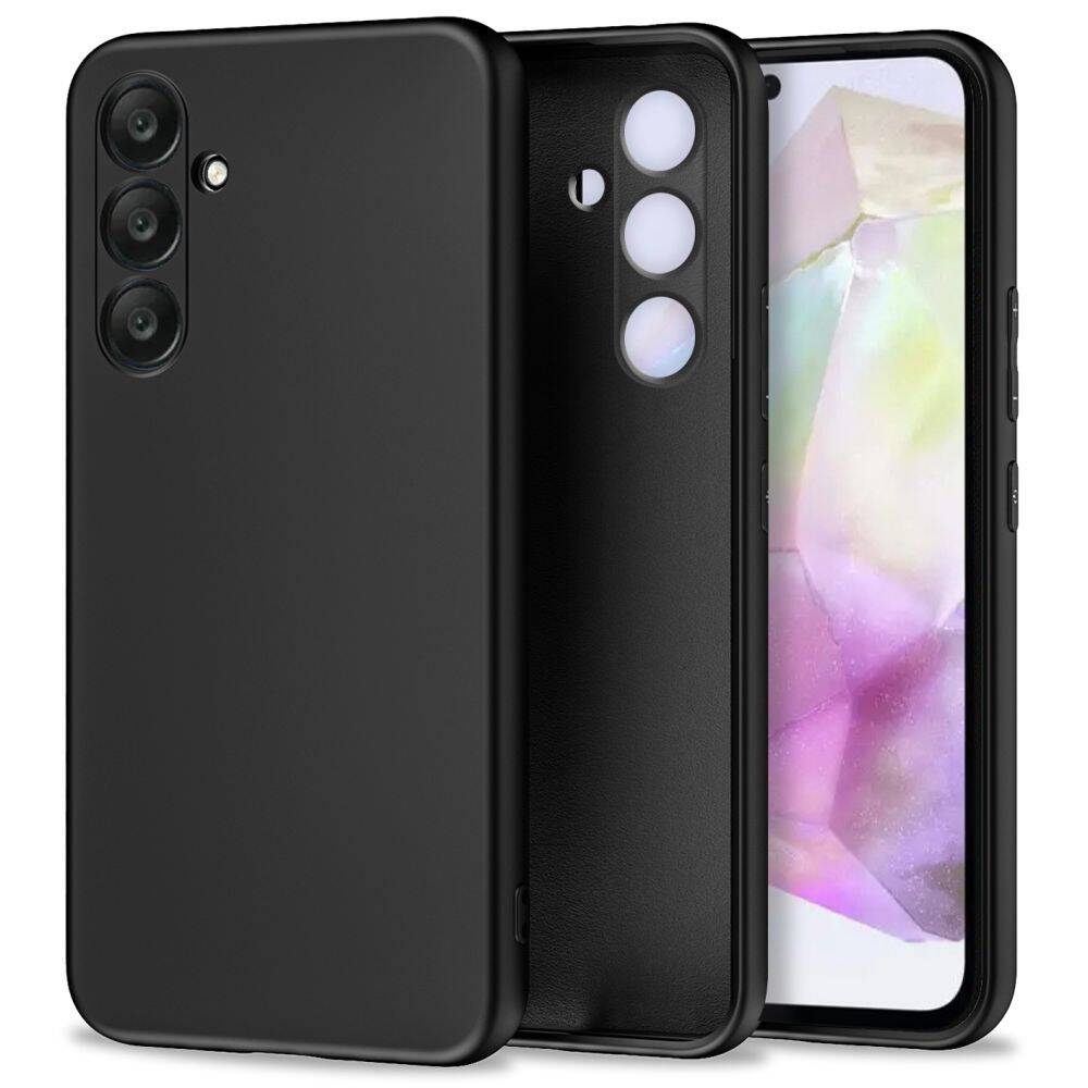 Husa pentru Samsung Galaxy A55 5G, Silicon Negru, Protectie Camera, Sim Case, BzStore