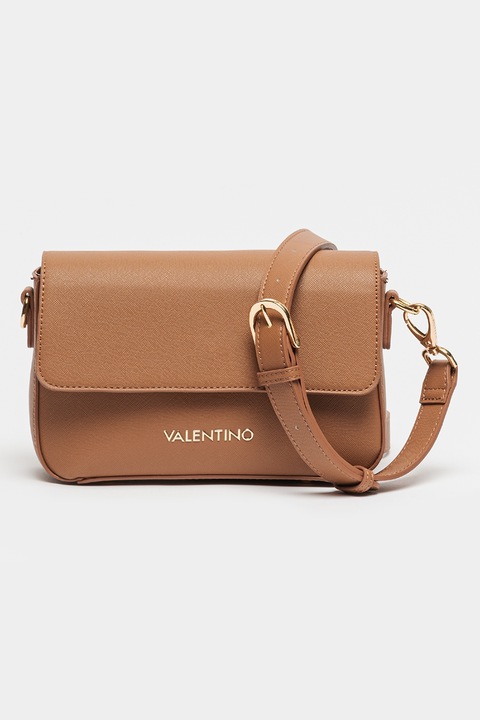 Valentino Bags, Geanta crossbody de piele ecologica cu barete intersanjabile Zero, Maro deschis