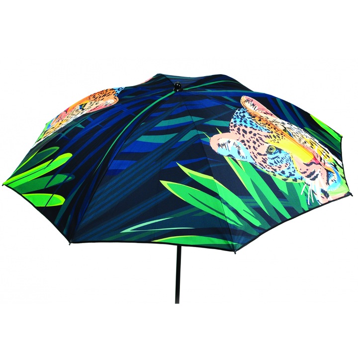 Umbrela de plaja pliabila, Azay Interiors, 200cm, design flamingo/papagal