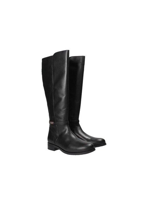 Botine dama Tommy Hilfiger, Piele naturala, Negru, 37