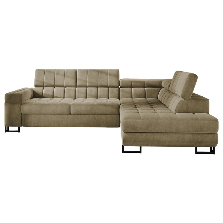 Coltar rabatabil Wales, MIRJAN24, stanga, khaki, 271x203x71 cm