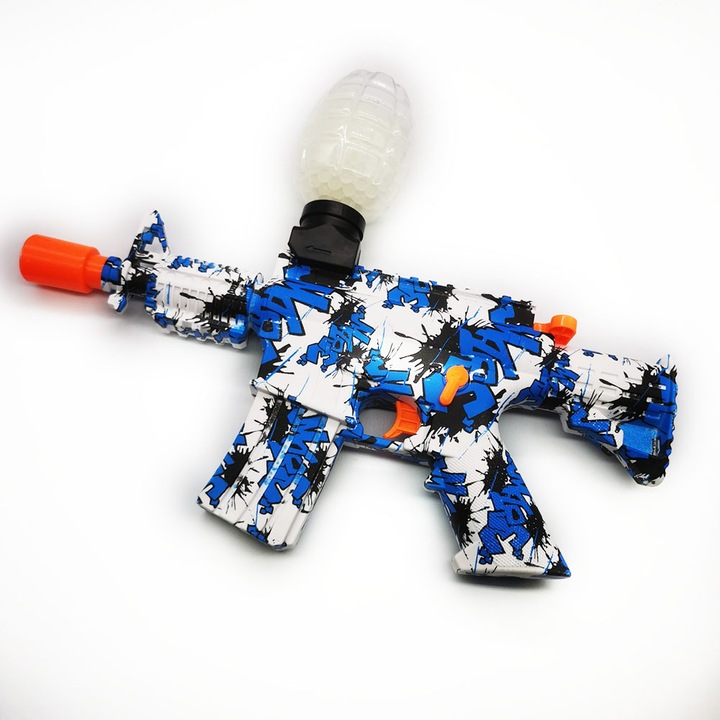 Pusca de jucarie automata cu acumulator, 45 cm, si bile cu gel orbeez, VisionXXI