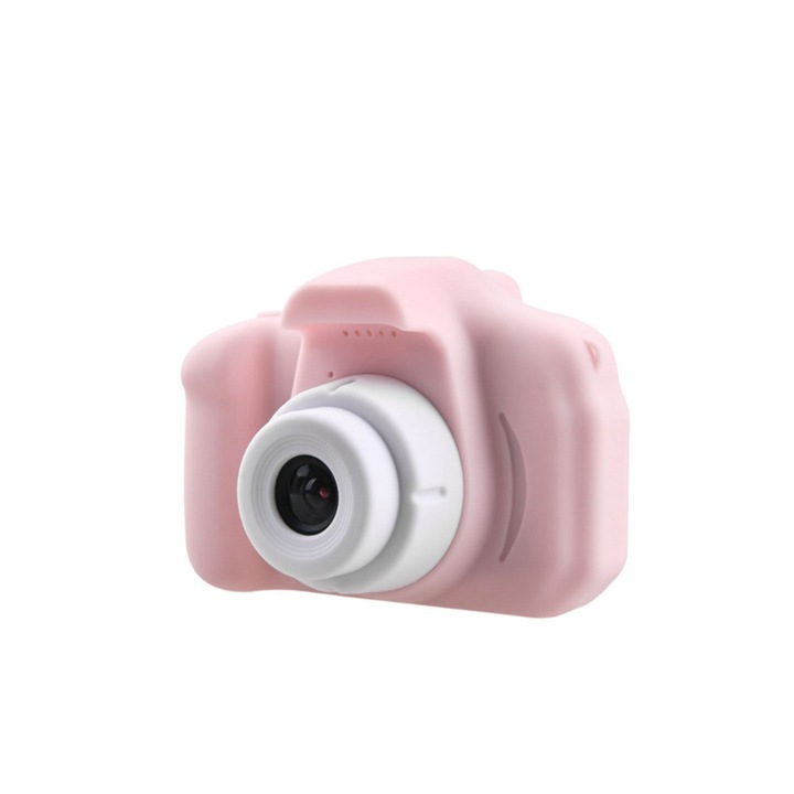 Camera foto interactiva copii full HD Selling Depot®, cu 4 jocuri incluse, 7 scene si 4 cadre foto distractive, culoare roz