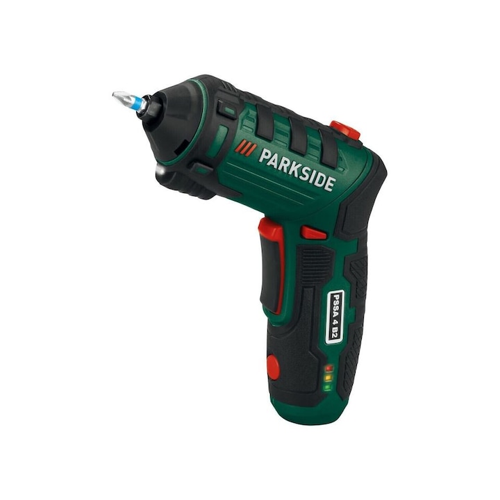 Surubelnita fara fir Parkside cu acumulator si accesorii ( 26 BITI ) PSSA 4 B2, maner rotativ pentru forma de tija sau pistol