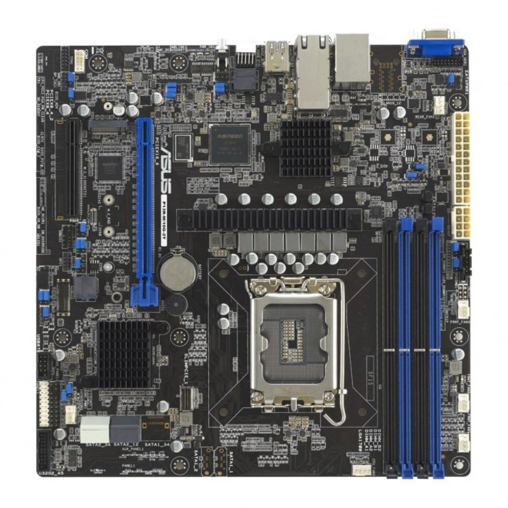 Placa de baza ASUS P13R-M/10G-2T, Micro ATX, LGA 1700, DDR5, 128GB, Gigabit Ethernet, 244x244mm