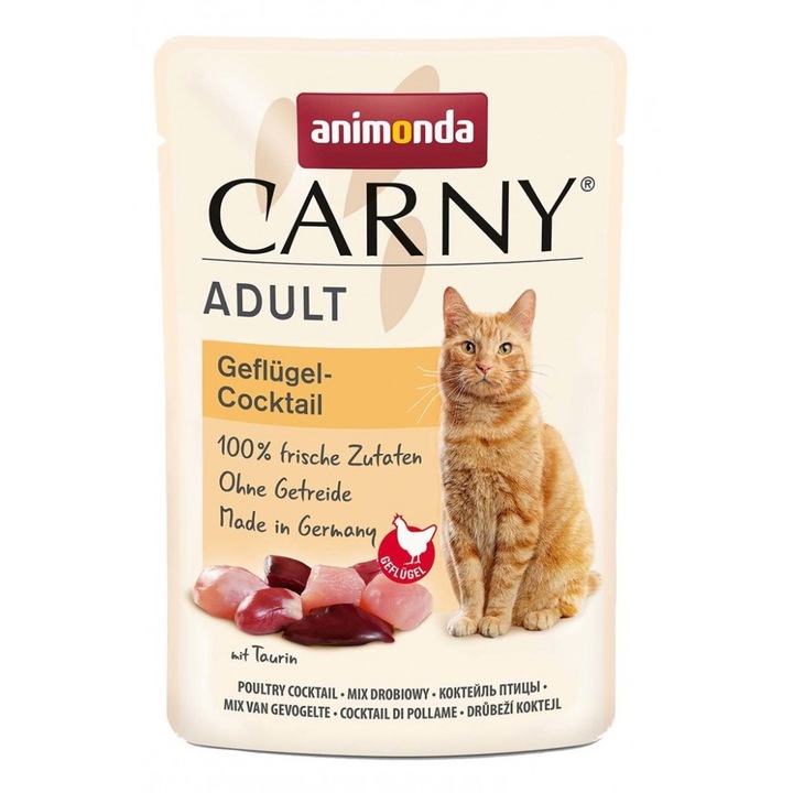 Мокра котешка храна, Animonda Carny, Bird Cocktail, без зърнени храни, 85гр