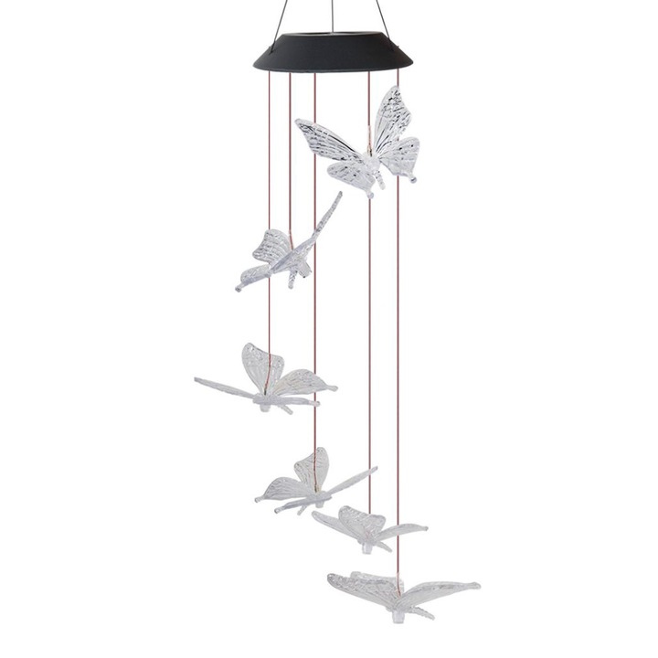 LED napelemes lámpa QttvbTna, színes pillangó, vízálló, dekoratív kertbe, 65x18cm