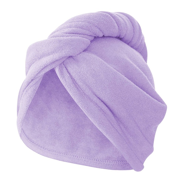 Turban Prosop de Par, Spod Igly i Nitki, ACTIVE, Microfibra 350 GSM, Lavanda, 63x24cm