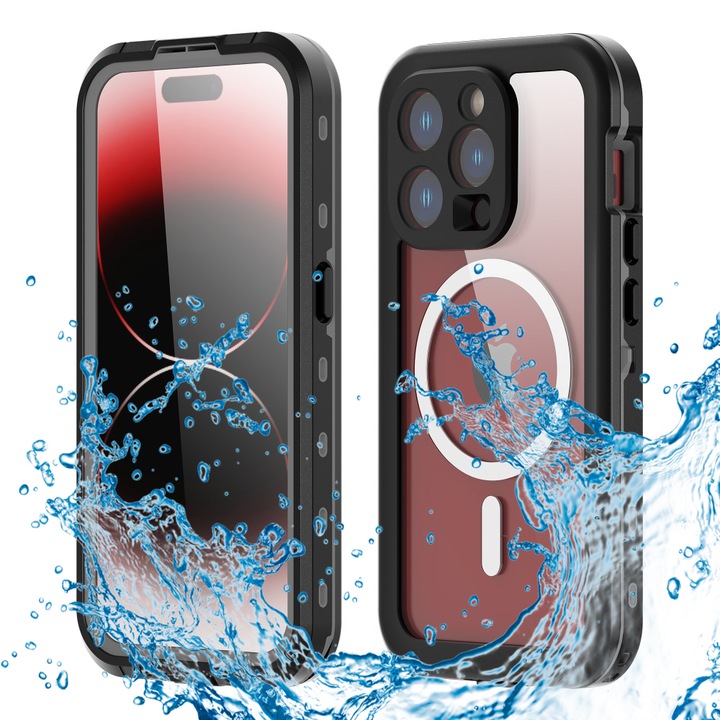 Водоустойчив Калъф за iPhone 15 Pro - Shellbox Waterproof iP68 - Черен