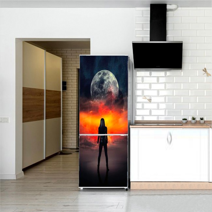 Autocolant pentru frigider, Model Beauty Apocalipse, Dimensiuni 200 x 90 cm, Design Vibrant, Autoadeziv