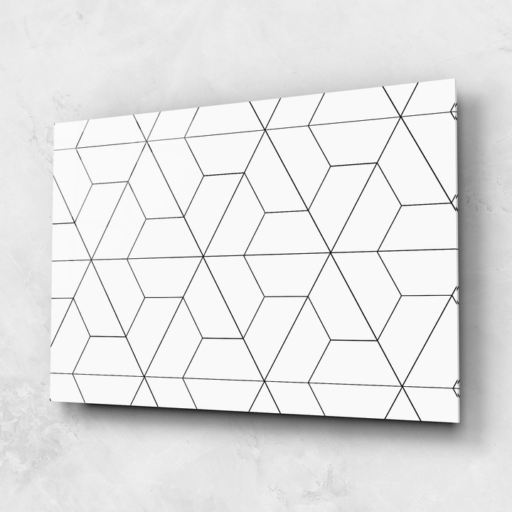 Tablou Sticla, 50x70cm, Dormitor si Living, Abstracte, Geometrice, Hexagon Shape