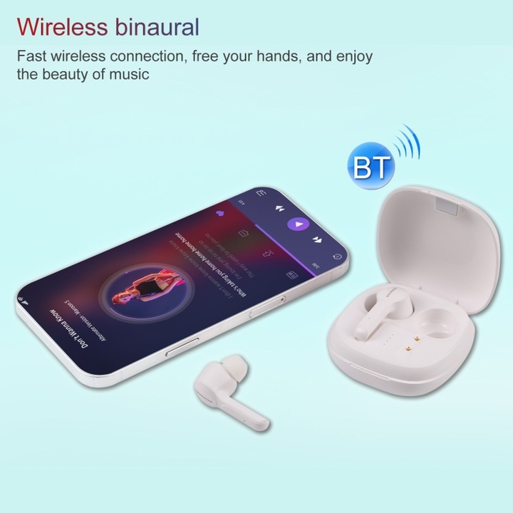 Casti bluetooth, wireless, HOPESTAR S11, Design ergonomic, Bluetooth 5.0, Alb