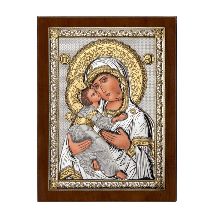 Icoana placata cu argint Maica Domnului din Vladimir AE0842/3 13x16, 5cm