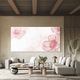 Tablou Sticla, 60x150cm, Dormitor si Living, Flori, Flori Desenate, Red Flower Line