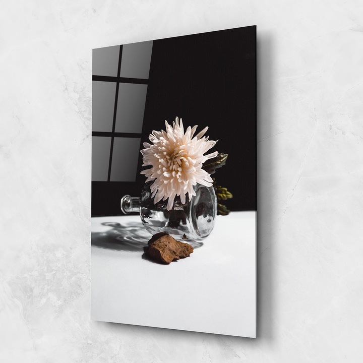 Tablou Sticla, 50x70cm, Dormitor si Living, Flori, Flori In Vaza, Cool Ase