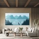 Tablou Sticla, 60x150cm, Dormitor si Living, Peisaje, Lacuri, View_of_lake_and_mountains
