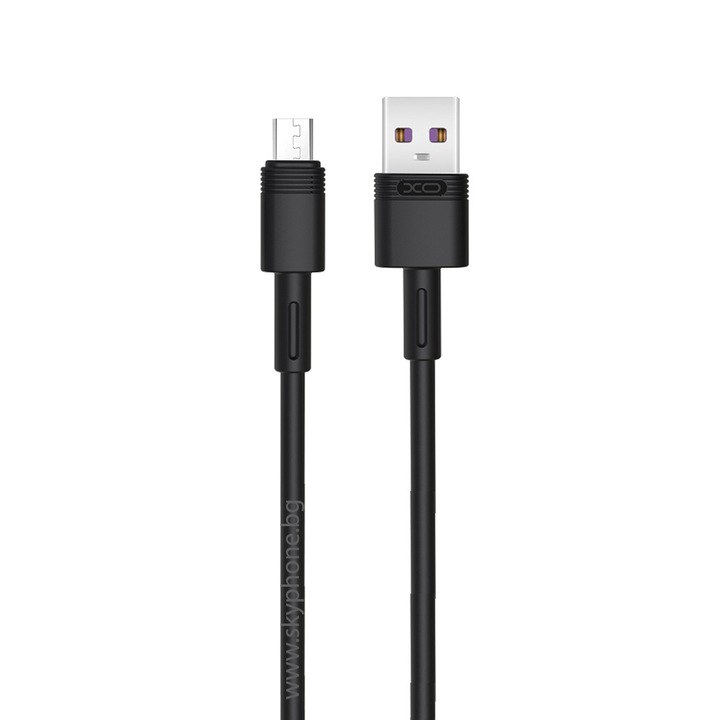 Cablu de date XO, 5A, 1m, USB la MicroUSB, incarcare, NB-Q166, negru