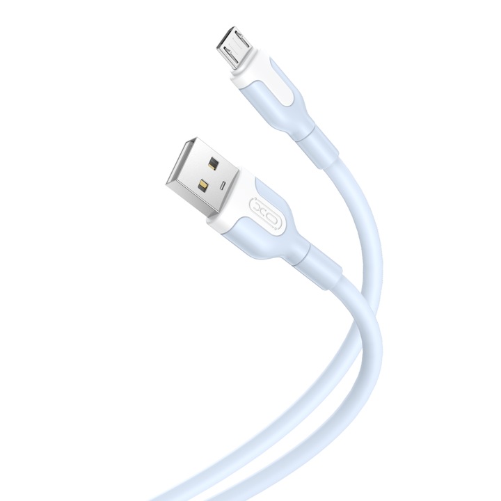 Cablu de date USB la Micro, XO, 2.1A, incarcare, transfer de date, 1m, NB212, albastru