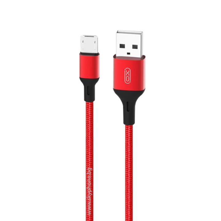 Cablu USB la Micro USB, XO, 2A, 1m, transfer de date, incarcare, NB143, rosu