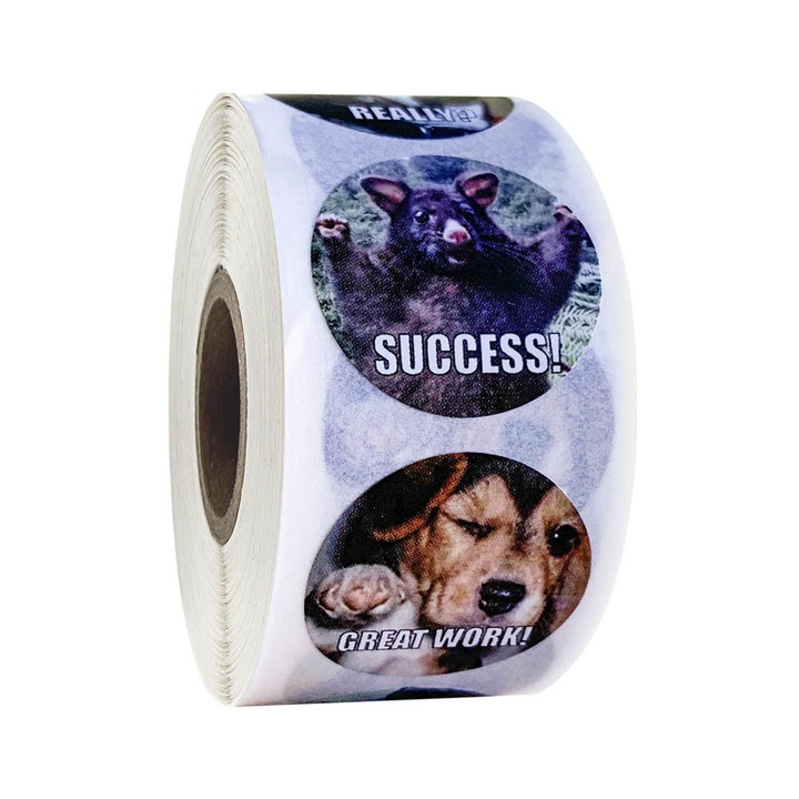 Öntapadós címke készlet, állatok, 500 db, tarka, 2,5x2,5 cm