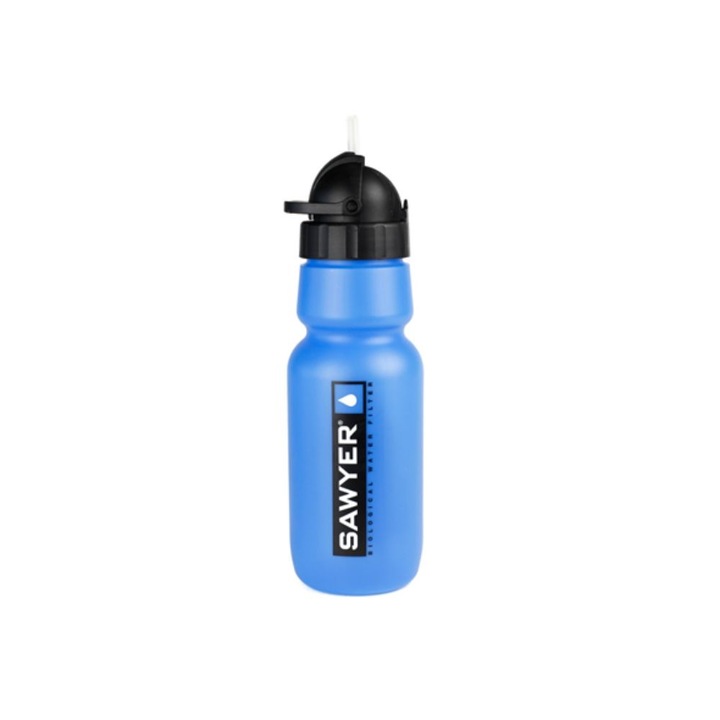 Бутилка с филтър за вода, Sawyer, микрофилтрация, 1000 ml, синьо/черно