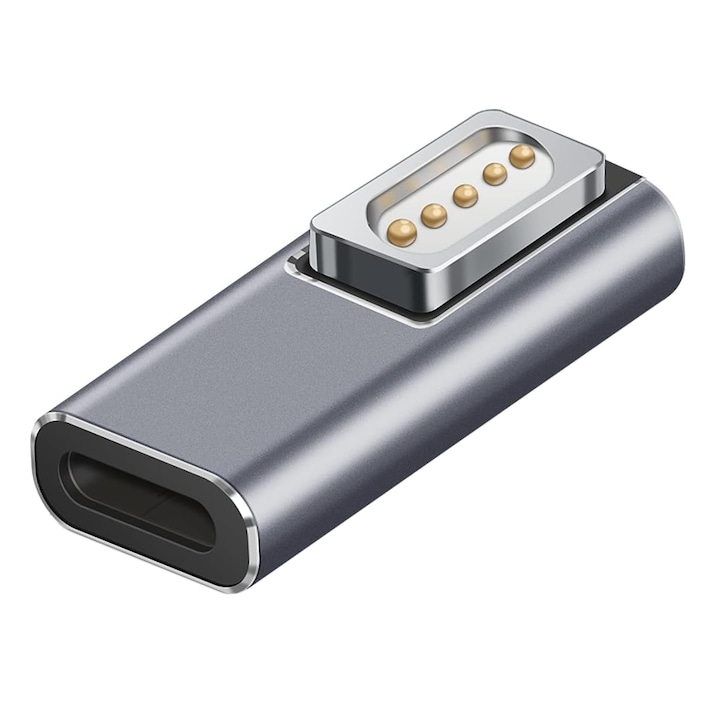 Adaptor de incarcare de Type-C la pentru Magsafe 1/Macbook, Nybgyy®, Gri