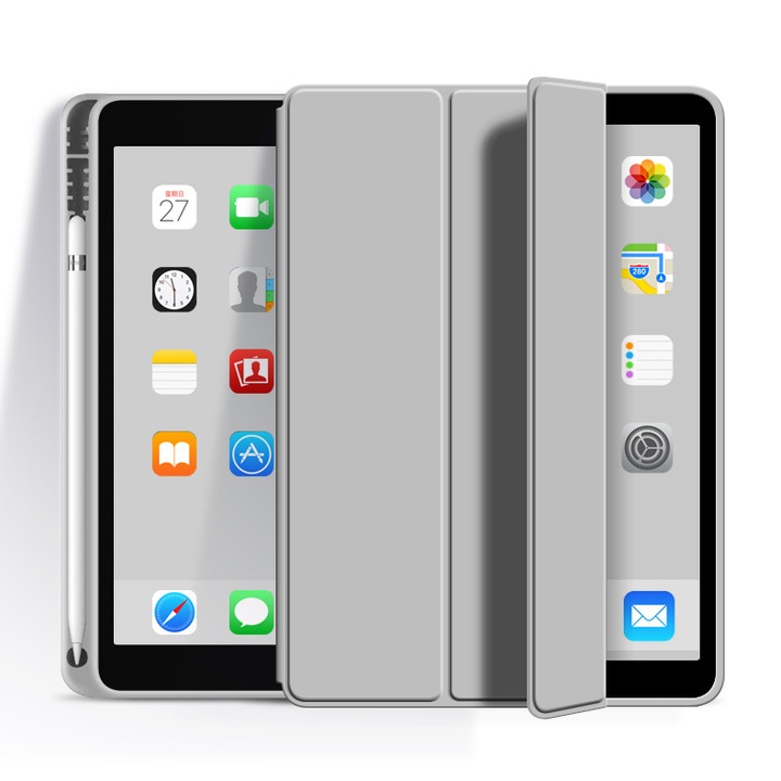 Healife táblagép tok iPad 9/8/7 10,2", iPad Air 3/iPad Pro 10,5" kompatibilis, szürke