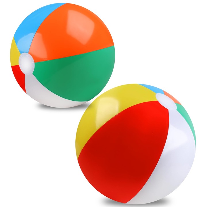Set 2 Mingi de Plaja, PVC, Multicolor, 35cm