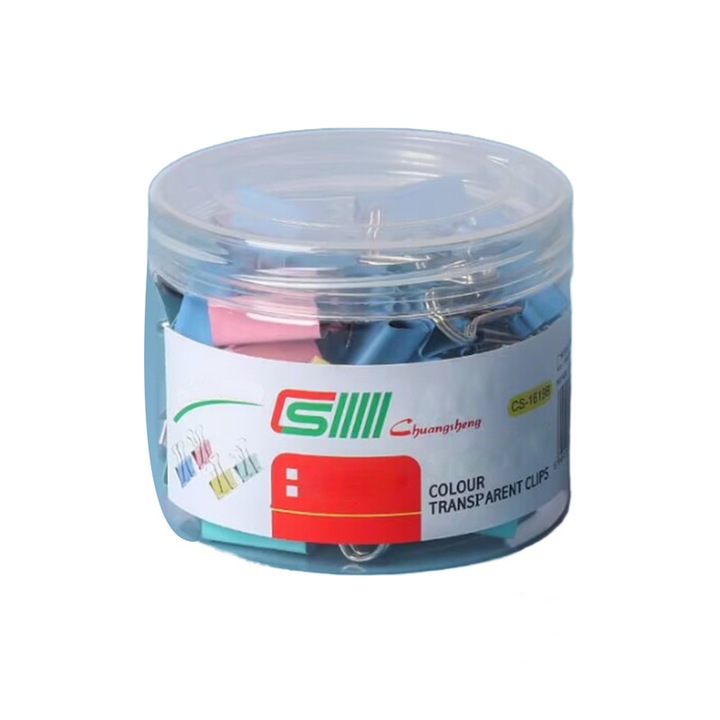 Комплект 40 щипки, FreeBiz®, 19 мм, многоцветни