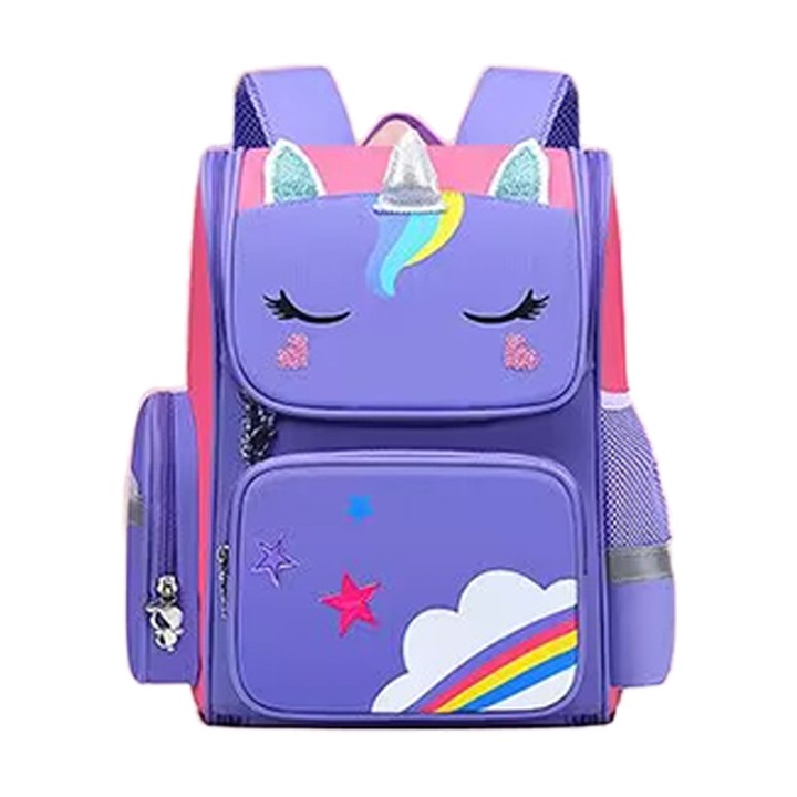 Детска раница FreeBiz, еднорог, водоустойчива, голям обем, Лилава