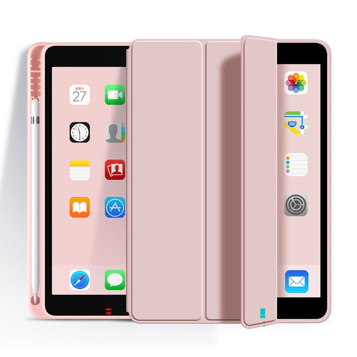 Healife táblagép tok iPad 9/8/7 10.2", iPad Air 3, iPad Pro 10.5" készülékhez, rózsaszín