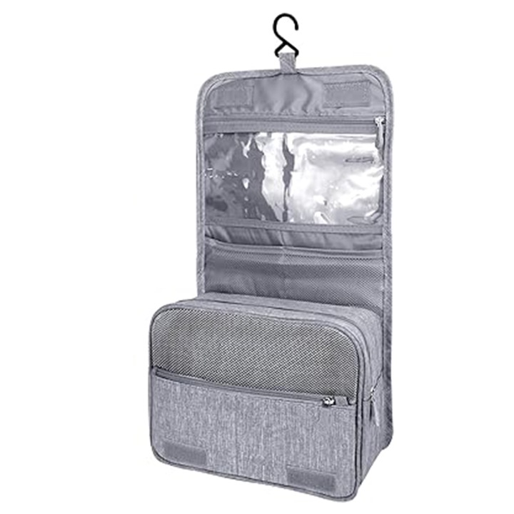 Мъжка тоалетна чанта, BonsMar, XXXL, 24*18 СМ, Сива