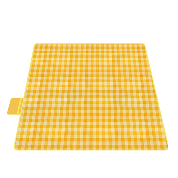 Piknik takaró, vízálló nyéllel, 200x200 cm, 8 személyes, BonsMar, Sárga