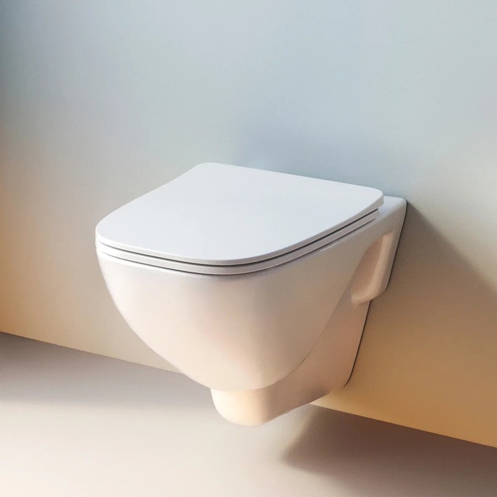 Vas WC suspendat, capac SoftClose, fara rama, spalare uniforma FlashClean, alb, CXA1700SC X-Joy AM.PM