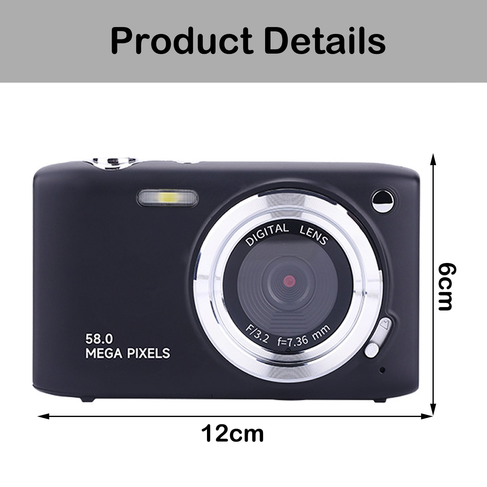 Aparat foto digital, Darklove, 58MP, Zoom digital 16X, Cu 32GB SD