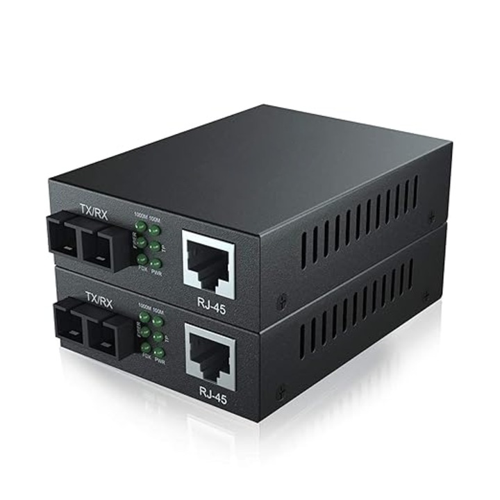 Конвертор Datamaxx Fiber Optic Media Converter Set Single Mode 10/100/1000 Dual fiber SC 25km, 5v 2A 1310/1550 комплект от 2 броя RX-5010DSG-20
